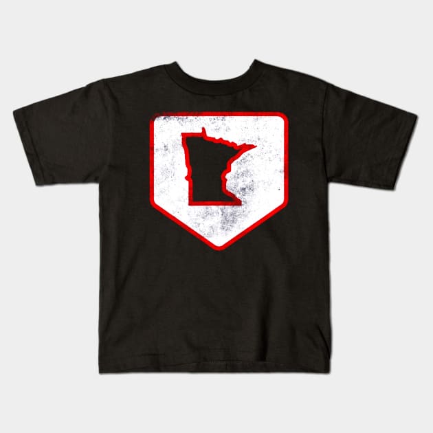 Minnesota Baseball Home Plate Kids T-Shirt by Chicu